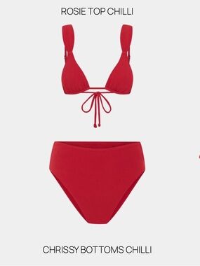 Rosie Bikini Top and Chrissy High-Waist Bottoms — Chilli Red